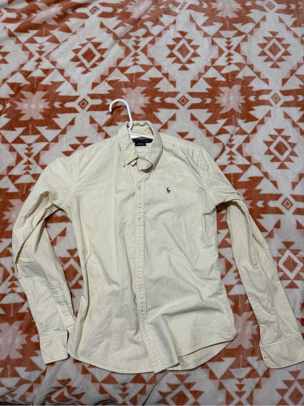 Polo by Ralph Lauren Cream and Light Yellow Striped Button-Down Shirt